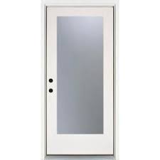 Mp Doors 36 In X 80 In Smooth White Right Hand Inswing 3 Lite Low E Finished Fiberglass Prehung Front Doo In 2020 Door Glass Design Fiberglass Entry Doors Front Door