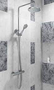 Vellamo Twist Round Thermostatic Bar Shower Valve Riser Kit Chrome Shower Valve Shower Diverter Shower Tray