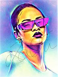 Rihanna Abstract Print Rihanna Abstract2 Pop Art Drawing Prints Art