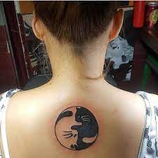 Yin Yang Kitty Tattoo You Need Both Opposites In Order To Find Balance Yinyang Cattattoo Catar Yin Yang Tattoos For Couples Yin Yang Tattoos Kitty Tattoo