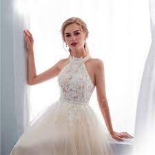 Diese sehr schöne und super gut erhaltene möbelserie sucht ein neues zu hause. Boho A Linie Tull Spitze Brautkleid Lang Champagner