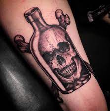 Fill a spray bottle with rubbing alcohol and spray it on the tattoo; Golden Heart Tattoo Bottelskull Germantattooers Blackworkers Skull Skulltattoo Skulltattoos Tattooskull Tattooskulls Aa Bottel Bestskull Schadel Totenkopf Totenkopftattoo Alcohol Alcoholic Death Deathtattoo Tattoodeath