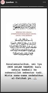 Tidak cuman satu agama, semua agama mengajarkan untuk berbelasungkawa dan melakukan takziah dan mendoakan yang terbaik bagi almarhum supaya diterima. Salam Takziah Ibu Mertua Shukri Yahaya Meninggal Dunia Gempak
