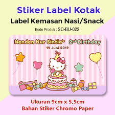 Kue ulang tahun tema hello kitty | cantik banget dua tingkat untuk anak perempuan. Stiker Label Ulang Tahun Anak Nasi Bento Souvenir Hello Kitty Cake Shopee Indonesia
