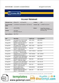 Uae Abu Dhabi Emirates Nbd Bank Statement Template In Word Format In 2020 Statement Template Bank Statement Nbd