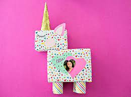 You can look up different images online of different unicorn eyelashes for inspiration. Diy Unicorn Valentine Card Box