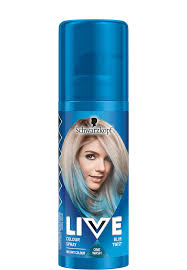 Blue hairspray for the the quick and easy dying of real hair and wigs. Blue Twist