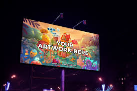 Free Night Scene Advertisement Billboard Mockup 2018