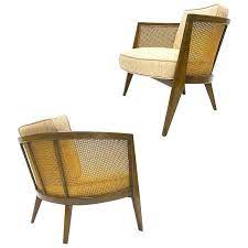 Rare Pair Of Harvey Probber Cane Barrel Back Lounge Chairs Excellent Condition Lounge Chair Design Furniture Chair