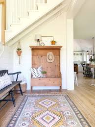 Summer Boho Entry Farmhouse Interior Design Red Roof House Entryway Hall Tree