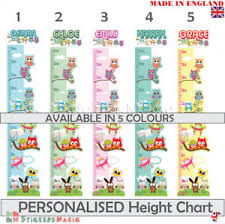 Details About Personalised Height Chart Owl Wall Sticker Girls Bedroom Childrens Nursery Decal