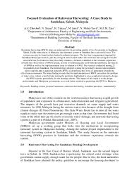 Focused Evaluation Of Rainwater Harvesting A Case Study In Sandakan Sabah Malaysia Nurulhuda Shaari Academia Edu