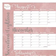 2017 2018 Large Academic Wall Planner Calendar Block Format