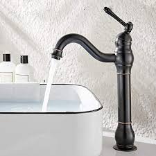 Handcrafted unlacquered solid brass gooseneck faucet for an aging vintage look. Kisimixer Solid Brass Bathroom Sink Mixer Single Handle Bathroom Sink Vessel Faucet Basin Mixer Tap Lavatory Faucets Tall Body Oil Rubbed Bronze Buy Online In Solomon Islands At Solomon Desertcart Com Productid 190042014