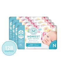 the honest company diapers newborn size 0 rose blossom print trueabsorb technology plant derived materials hypoallergenic 32 count pack