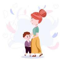 Veamos algunas de estas fechas a continuación: Mama Con Hijo Pequeno Y Letras Ilustracion De Vector Lindo De Dibujos Animados De Feliz Dia De La Madre 2240180 Vector En Vecteezy