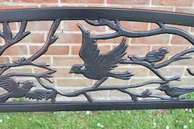 Returns made easy · >80% items are new · make money when you sell Uk Gardens Black Metal Bird Backed Bench 127x86x57cm Uk Gardens Co Uk