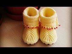 Very easy knitting baby booties , shocks , shoes. 25 No Boncuklu Kiz Bebekler Icin Patik Yapilisi Youtube Knitting Baby Girl Baby Knitting Baby Knitting Patterns