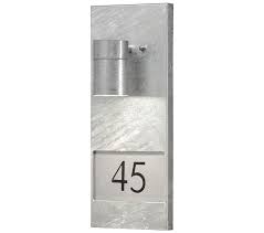 Cast in recycled aluminum this house number will enhance the curb appeal of your home or business for years to come. Konstsmide Modena 1 Light Outdoor Wall Light With House Number Hot Dip Galvanised Steel Finish 7655 320 From Easy Lighting