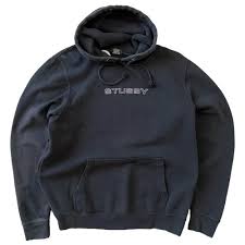 Mens Large Pre Owned Vintage Black Stussy Logo Hoodie : UK at SEIKK