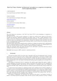 An important strategy for learning how to compose literature reviews in your field or within a specific genre is to locate and analyze representative examples. Pdf Final Year Project Students And Instructors Perceptions As A Competence Strengthening Tool For Engineering Students