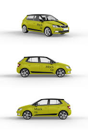 car mockup 4 skoda skoda fabia brand packaging