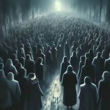 Толпа людей во тьме, люди толпой …» — картинка создана в Шедевруме