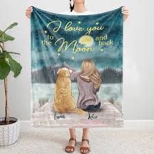 Get all your pet essentials right when you need them. Personalized Fleece Blanket Girl And Dogs I Love You To The Moon And Back
