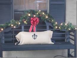 Decorated Christmas Bench Bench For Front Porch Idea Outdoor Christmas Porch Christmas Tree Christmas Decorations