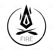 Black And White Flames Vector Fire Logo Circle Flame Logo Black And White Illustration Free Vector Art Bonfire