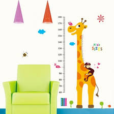 Yellow Giraffe Growth Chart Sticker