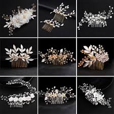 Modern, ultra feminine jewelry & accessories for your wedding day & long after. Crystal Pearl Flower Hair Comb Headpiece For Bridal Wedding Hair Piece Shopee Malaysia
