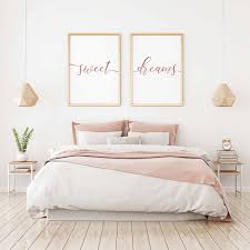 Sweet Dreams Wall Artsweet Dreams Printrose Gold Printgirls Etsy Bedroom Prints Wall Decor Bedroom Master Bedroom Wall Art