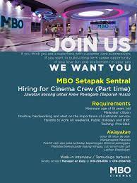 The renovation of the mbo cinemas outlet at setapak central has recently been completed and was unveiled to the public. Mbo Cinemas We Re Hiring At These Mbo Locations See Facebook