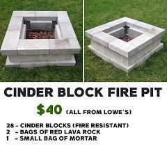Large cinder block and stone firepit Diy Cinder Block Fire Pit Ideas Plans Pros And Cons