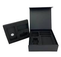 Low MOQ Custom Logo Luxury Black Magnetic Closure Rigid ...
