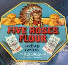 Rare Original Five Roses Flour Tin Sign Poster