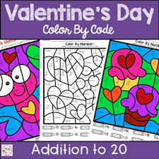 Free, printable valentine's day coloring pages from hallmark. Valentines Day Color By Number Addition To 20 By Printableprompts