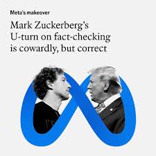 Meta's moves are a step in the right direction. Social-media platforms  should not be in the business of defining truth https://econ.st/4arPVoB  Illustration: Getty Images/The Economist