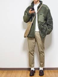 Uniqlo Engineered Garments Fleece Combination Jacket Olive Xl Size Japan F S Ebay Engineered Garments Casual Dress Shirt Men Jackets