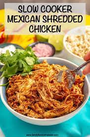 Slow Cooker Mexican Shredded Chicken 3 Ingredients Family Food On The Table Recipe Mexican Shredded Chicken Vegetarian Recipes Healthy Shredded Chicken