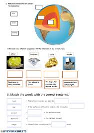 Rock and mineral dictionary read about rock and mineral terms. Minerals Worksheet