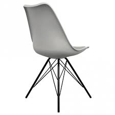 Find a style that best suits you. Buy Eiffel Inspired Grey Plastic Dining Chair With Black Metal Legs