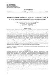 Pdf Pemberdayaan Masyarakat Berbasis Lingkungan Hidup Di Desa Margalaksana Kabupaten Bandung Barat