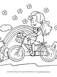 Coloring pages sparky the fire dog coloring pages sparky the. Riding Bike In Spring Coloring Page All Kids Network