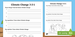 Environment worksheets for grade 2 resources, energy and conservation these worksheets examine our natural resources, particularly energy and water, and introduce the concepts of renewable resources and conservation of resources. Climate Change 3 2 1 Knowledge Review Activity Twinkl