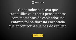 O Pensador Pensava Que Tranquilizava Os Sofia Leal