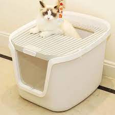 en giris kedi kum kabi buyuk hayvan tuvaleti filtreli kapakli kepce ile yarim kapak pet kediler sandbox kum kabi es yatak ortuleri temizleme cat litter boxes aliexpress
