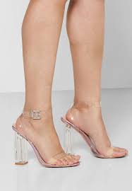 Buy Public Desire Pink Clear Strappy Heel Sandals For Women In Mena Worldwide