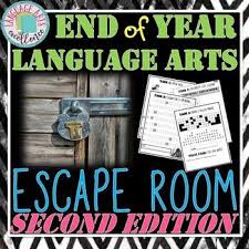 End Of Year Ela Escape Room Second Edition Higher Order Thinking Skills Escape Room Language Arts Lessons
